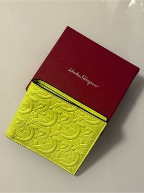 Salvatore Ferragamo Neon Embossed Leather Wallet
